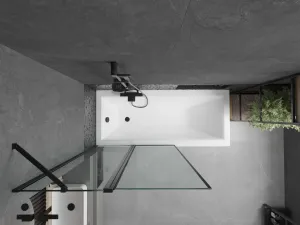 MEXEN - Flip vaňová zástena 1-krídlo 100 x 150, čierna vzor, čierna 894-100-101-70-70