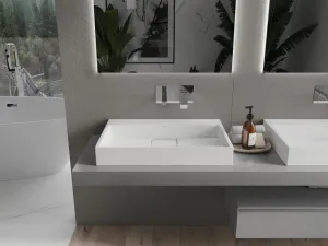 MEXEN - Ava umývadlo na dosku liaty mramor B/O 70 x 46, biela 23017000