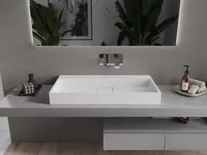 MEXEN - Ava umývadlo na dosku liaty mramor B/O 90 x 46, biela 23019000