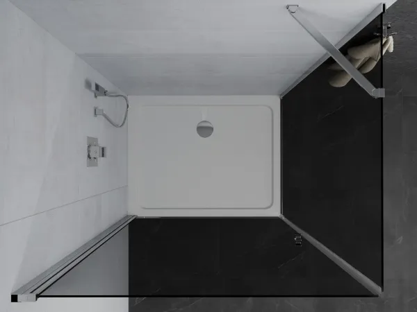 MEXEN/S - Pretória sprchovací kút 100x110, grafit, chróm + sprchová vanička vrátane sifónu 852-100-110-01-40-4010