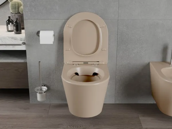 MEXEN - Lena Závesná WC misa vrátane sedátka s slow-slim, duroplast, cappuccino mat 30724064