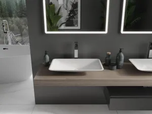 MEXEN - Esper umývadlo na dosku liaty mramor 60 x 38, biała 23036001
