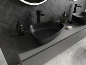 MEXEN - Ono umývadlo na dosku liaty mramor 51 x 39, čierna 23045171