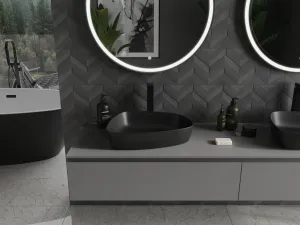 MEXEN - Ono umývadlo na dosku liaty mramor 51 x 39, čierna 23045171