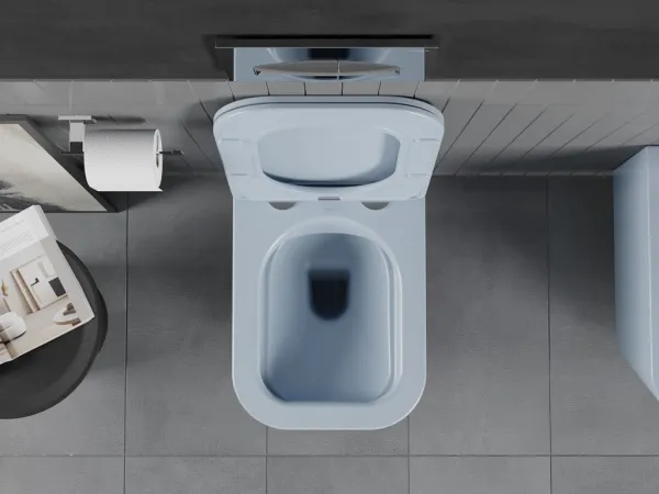 MEXEN - Teo Závesná WC misa Rimless vrátane sedátka s slow, Duroplast, šedomodrá mat 30854069