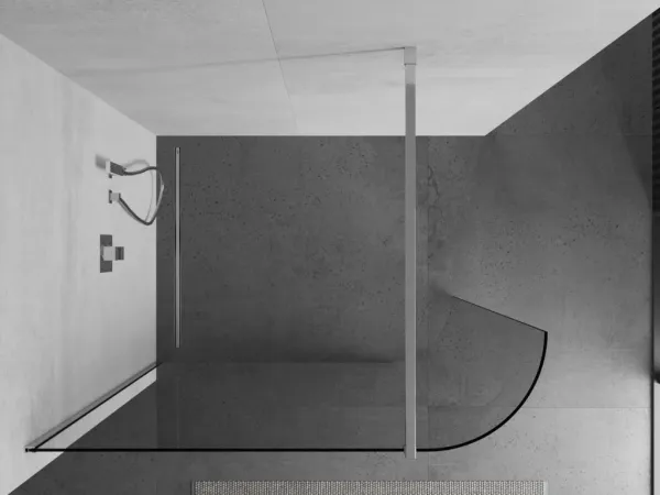 MEXEN/S - Kioto Sprchová zástena WALK-IN zaoblená 100 x 200, transparent 8 mm, chróm 800-100-101-01-06