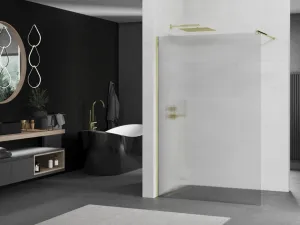 MEXEN/S - Kioto Sprchová zástena WALK-IN 70 x 200, prúžky 8 mm, zlatá 800-070-101-50-09