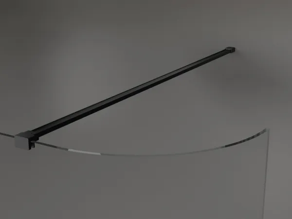 MEXEN/S - Kioto Sprchová zástena WALK-IN zaoblená 90 x 200, transparent 8 mm, čierna 800-090-101-70-06