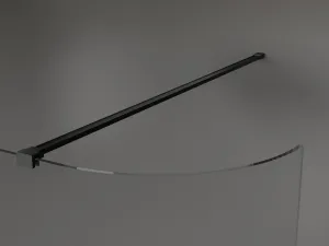 MEXEN/S - Kioto Sprchová zástena WALK-IN zaoblená 90 x 200, transparent 8 mm, čierna 800-090-101-70-06