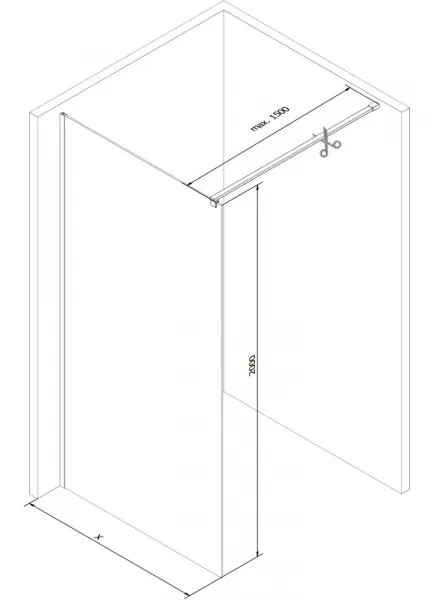 MEXEN/S - Kioto Sprchová zástena WALK-IN 80 x 200, prúžky 8 mm, chróm 800-080-101-01-09