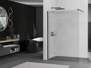MEXEN/S - Kioto Sprchová zástena WALK-IN 80 x 200, prúžky 8 mm, čierna 800-080-101-70-09