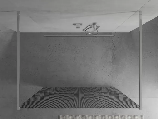 MEXEN/S - Kioto Sprchová zástena WALK-IN voľne stojaca 100 x 200, prúžky 8 mm, chróm 800-100-002-01-09