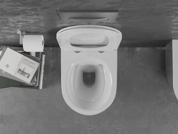 MEXEN - Lena Závesná WC misa vrátane sedátka s slow-slim, duroplast, biela/strieborná 30224004