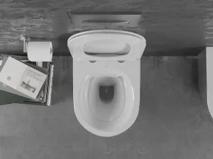 MEXEN - Lena Závesná WC misa vrátane sedátka s slow-slim, duroplast, biela/strieborná 30224004