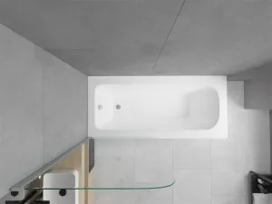 MEXEN/S - Vega obdĺžniková vaňa 160 x 70 cm s panelom + vaňová zástena 80, transparent, chróm 550116070X9008010100