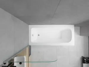 MEXEN/S - Vega obdĺžniková vaňa 170 x 70 cm s panelom + vaňová zástena 70, transparent, chróm 550117070X9007010100