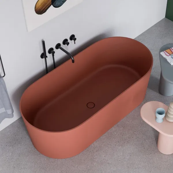 OMNIRES - OVO PZ+ voľne stojaca vaňa, 160 x 75 cm terracotta /TE/ OVOWWTE