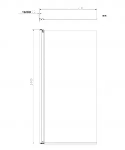 OMNIRES - KENTON Jednokrídlová vaňová zástena, 70 cm chróm / transparent /CRTR/ MP75CRTR
