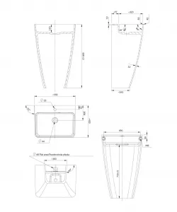 OMNIRES - PARMA M+ umývadlo voľne stojace, 55 x 43 cm biela lesk /BP/ PARMAUWBP