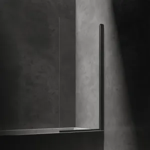 OMNIRES - KINGSTON Jednokrídlová vaňová zástena, 70 cm čierna mat / transparent /BLMTR/ XHE85BLTR