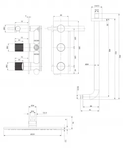OMNIRES - CONTOUR podomietkový sprchový systém chróm /CR/ SYSCT10CR