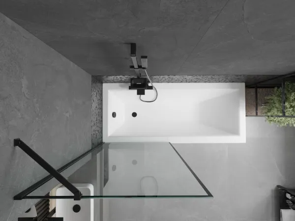 MEXEN/S - Next vaňová zástena FIX 80 x 150, čierna dekor, čierna 895-080-000-00-70-70