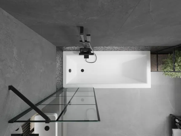 MEXEN/S - Next vaňová zástena FIX 60 x 150, čierna dekor, čierna 895-060-000-00-77-70