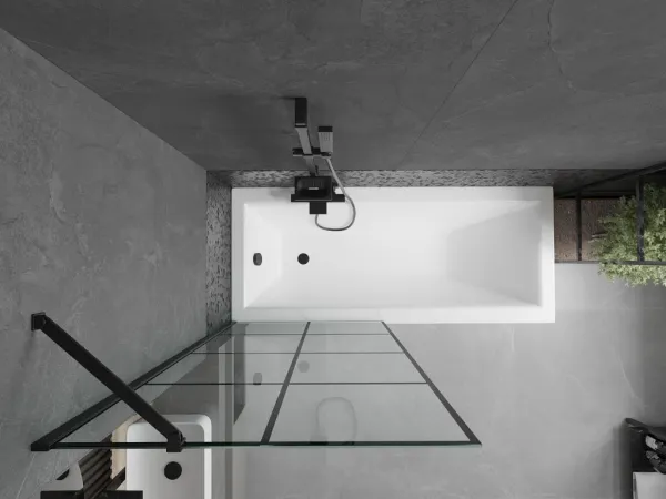 MEXEN/S - Next vaňová zástena FIX 80 x 150, čierny dekor, čierna 895-080-000-00-77-70