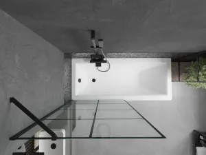 MEXEN/S - Next vaňová zástena FIX 90x150, čierny dekor, čierna 895-090-000-00-77-70