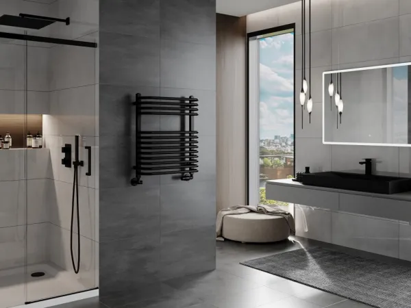 MEXEN - Apollo vykurovací rebrík/radiátor 660 x 550 mm, 384 W, čierna W117-0660-550-00-70