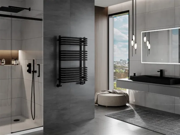MEXEN - Apollo vykurovací rebrík / radiátor 860 x 550 mm, 479 W, čierna W117-0860-550-00-70