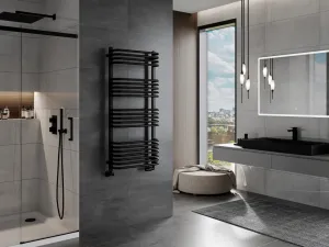 MEXEN - Apollo vykurovací rebrík/radiátor 1210 x 550 mm, 638 W, čierna W117-1210-550-00-70