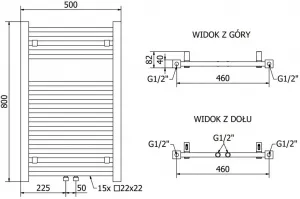 MEXEN - Plutón vykurovací rebrík/radiátor 800 x 500 mm, 405 W, biela W106-0800-500-00-20