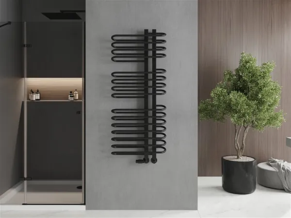 MEXEN - Ops vykurovací rebrík/radiátor 1300 x 550 mm, 694 W, čierna W122-1300-550-00-70