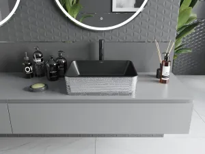 MEXEN - Catia umývadlo na dosku 48 x 37, čierna mat/strieborná vzor 21314872