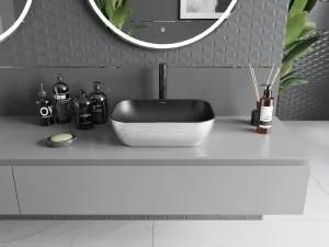MEXEN - Rita umývadlo na dosku 45 x 32, čierna mat/strieborná vzor 21084573