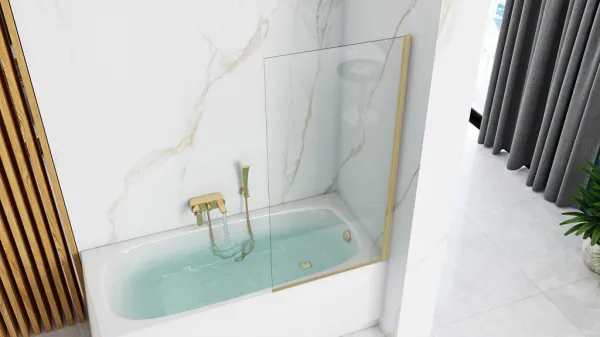 REA - Vaňová zástena Elegant 80 zlatá kartáčovaná REA-W6601