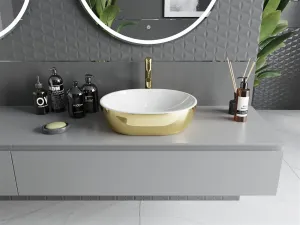 MEXEN - Viki umývadlo na dosku 48 x 35, biela/zlatá 21054806