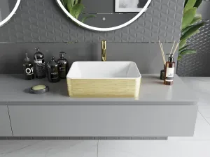 MEXEN - Catia umývadlo na dosku 48 x 37, biela/zlatá vzor 21314817