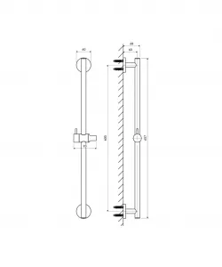 OMNIRES - Sprchová tyč 66 cm, biela mat DR12WM