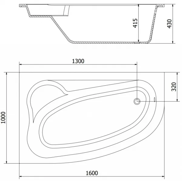 MEXEN Westa 160 x 100 cm 560116010001