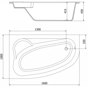 MEXEN Westa 160 x 100 cm 560116010001