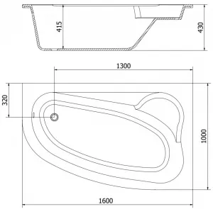 MEXEN Westa 160 x 100 cm 560116010002