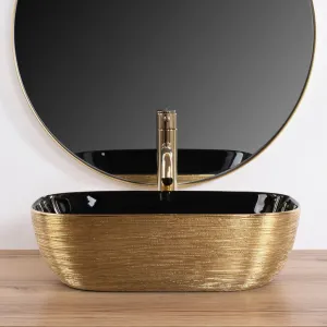 REA - Umývadlo na dosku Belinda BLACK GOLD BRUSH REA-U8780