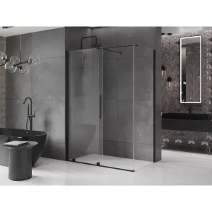 MEXEN/S - Velár sprchovací kút 150 x 85, transparent, čierna 871-150-085-01-70