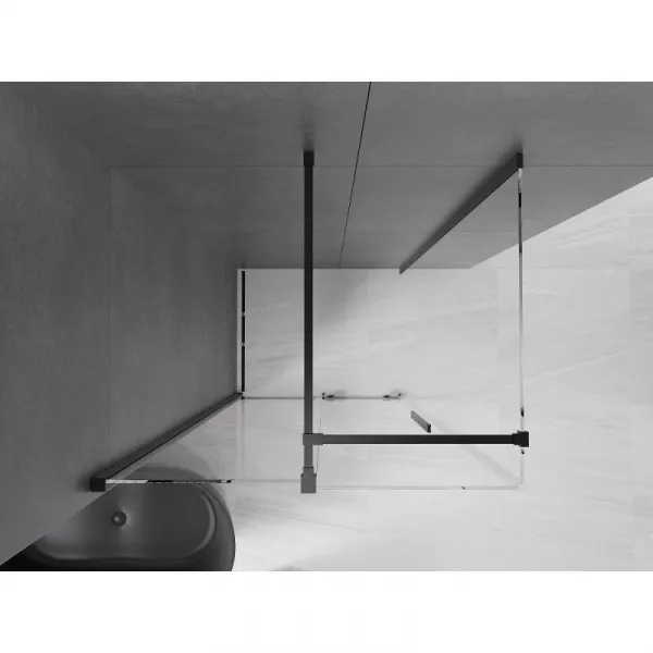 MEXEN/S - Velár sprchovací kút 120 x 70, transparent, čierna 871-120-070-01-70