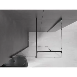 MEXEN/S - Velár sprchovací kút 120 x 70, transparent, čierna 871-120-070-01-70