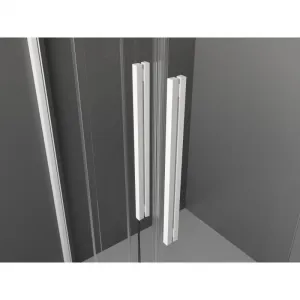 MEXEN/S - Velar Duo posuvné sprchové dvere 140, transparent, białe 871-140-000-02-20