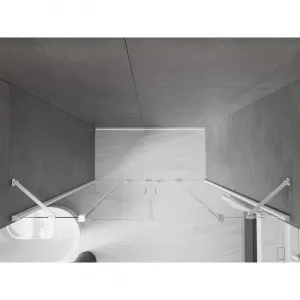 MEXEN/S - Velar Duo posuvné sprchové dvere 170, transparent, białe 871-170-000-02-20