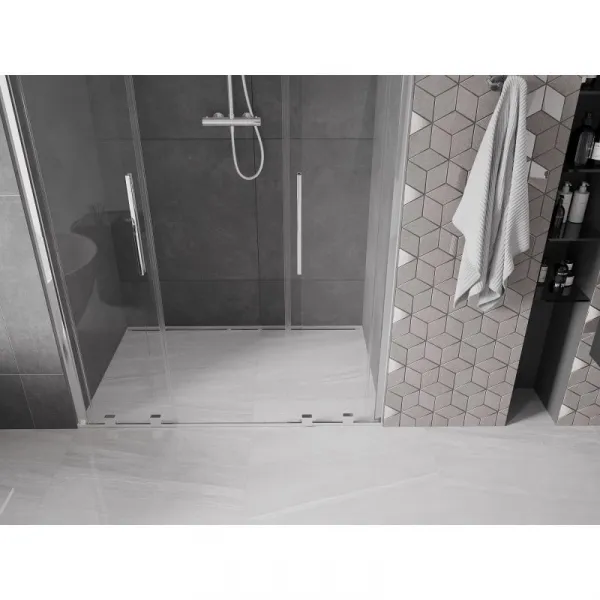 MEXEN/S - Velar Duo posuvné sprchové dvere 140, transparent, chróm 871-140-000-02-01